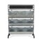 Contemporary Home Living 40.5" Black and Gray Shelf Storage Decor Piece with Chalkboard